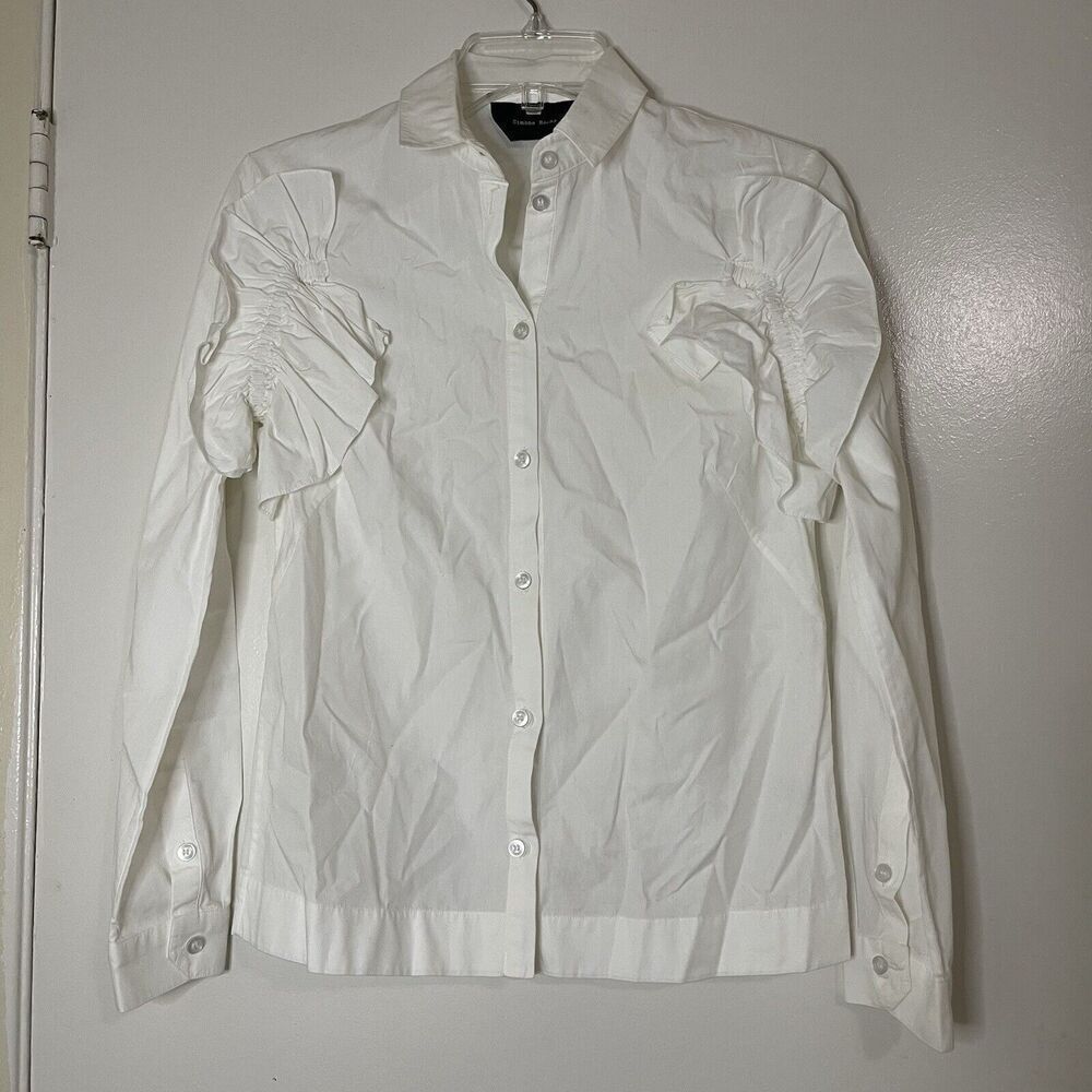 Simone Rocha White long sleeve button down collar blouse size US 2 UK6